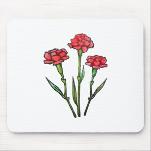 Mousepad Pintura da aguarela do cravo