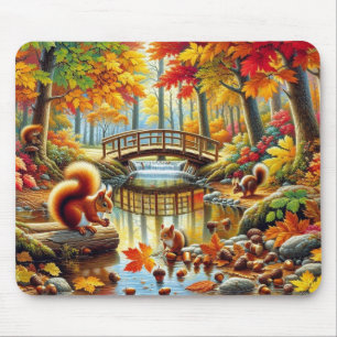 Mousepad Pintura da Cena do outono de Serene