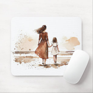 Mousepad Pintura Da Mãe E Da Praia Da Filha