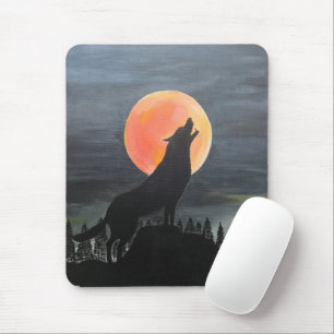 Mousepad Pintura da Silhueta do Lobo por Alfred Fox