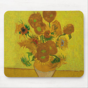 Mousepad Pintura de 15 Girassóis de Vincent Van Gogh