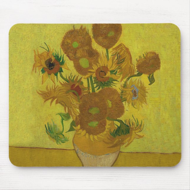 Mousepad Pintura de 15 Girassóis de Vincent Van Gogh (Frente)