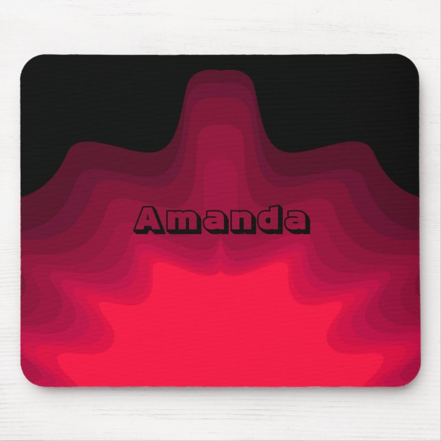 Mousepad Pintura de abstrato de ondas negras e vermelhas (Frente)