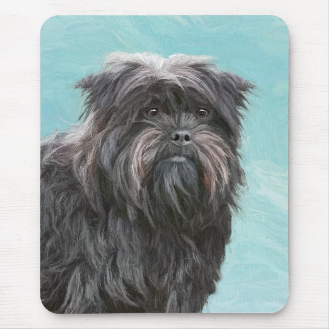 Mousepad Pintura de Affenpinscher - Arte Original de Cachor (Frente)