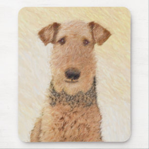 Mousepad Pintura de Airedale Terrier - Arte original bonita