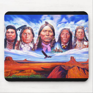 Mousepad Pintura de Americanos nativos de Chefes da Índia P