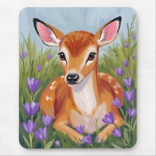 Mousepad Pintura de Animal de Cervo Bebê