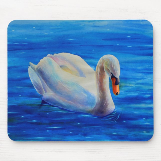 Mousepad Pintura de aquarela branca elegante (Frente)