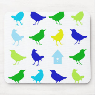 Mousepad Pintura de aves coloridas por Chariklia Zarris