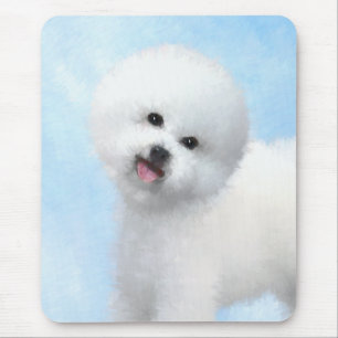 Mousepad Pintura de Bichon Frise - Arte de Cachorro Origina