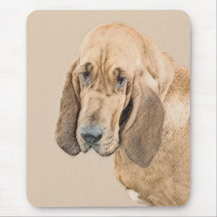 Mousepad Pintura de Bloodhound - Arte de Cão Original Boni