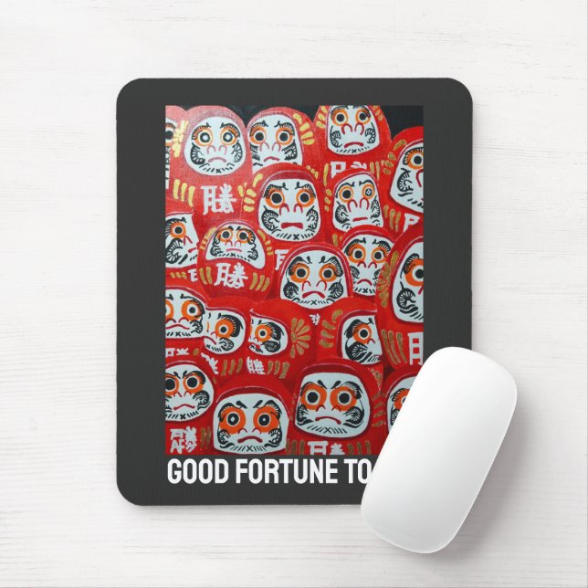 Mousepad Pintura de bonecas Daruma por Alfred Fox (Com mouse)