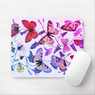 Mousepad Pintura de borboletas roxas e mariposas