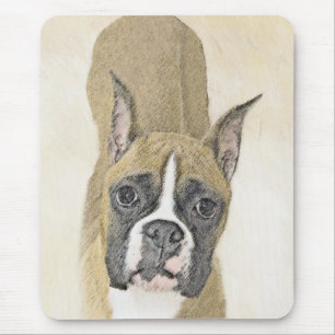 Mousepad Pintura de Boxer - Arte de Cão Original Bonita