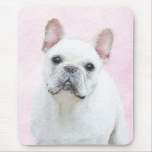 Mousepad Pintura de Bulldog Francês (Cream/Branco) - Arte 