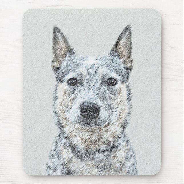 Mousepad Pintura de Cachorro Australiano - Arte Original Bo (Frente)
