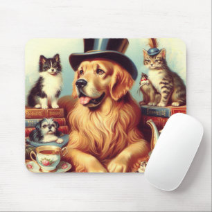 Mousepad Pintura de Cachorro de Vintagem Cura
