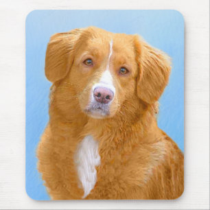 Mousepad Pintura de Cão de Retriever com Pedra Nova Escóc