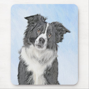 Mousepad Pintura de Collie de Borda - Arte de Cachorro Orig