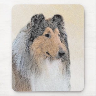 Mousepad Pintura de Collie (Rough) - Arte Cão Original Bon