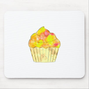 Mousepad Pintura de Cupcake de Aquarela