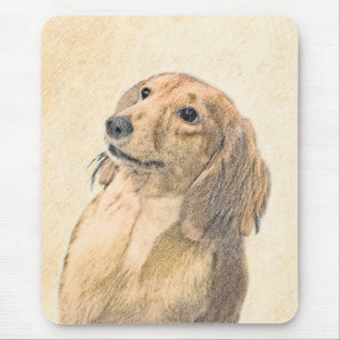 Mousepad Pintura de Dachshund (Longhaired) - Arte de Cão O