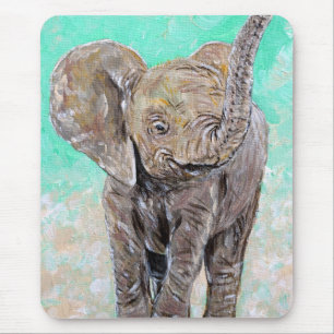 Mousepad Pintura de elefante bebê