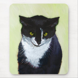 Mousepad Pintura de Gato Tuxedo - Arte de Gato Original Cus