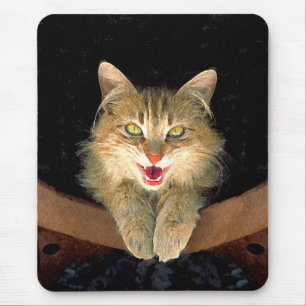 Mousepad Pintura De Gatos Loucos - Arte De Gato Original Bo