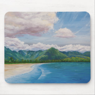 Mousepad Pintura de Hanalei Bay Hawaii