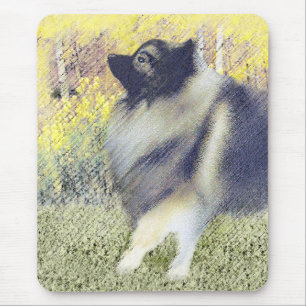 Mousepad Pintura de Keeshond Aspen - Arte de Cachorro Origi