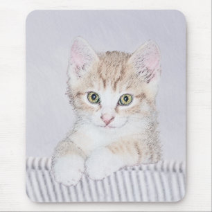 Mousepad Pintura de Kitten Amarelo - Arte Original para Gat