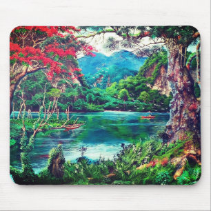 Mousepad Pintura de Lago Vintage