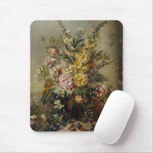Mousepad Pintura de natureza-morta floral antiga e elegante