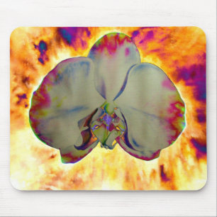 Mousepad pintura de orquídea tropical abstrato floral