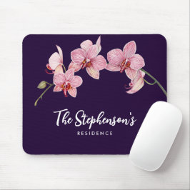 Mousepad Pintura de Orquídeas Rosa-Mola com Aquarela