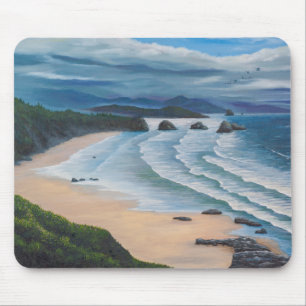 Mousepad Pintura de paisagem marinha em Cannon Beach