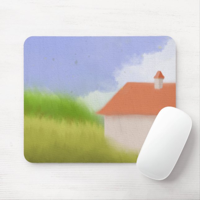 Mousepad Pintura de Paisagem Rural Pacífica (Com mouse)