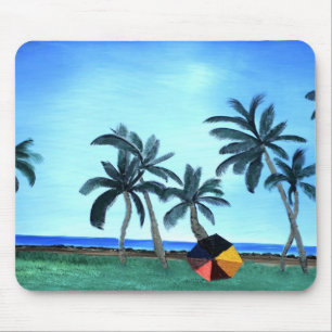 Mousepad Pintura de Palm Trees e Parque da Praia Havaiana