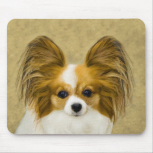 Mousepad Pintura de Papillon (Hound Tri) - Arte de Cão Ori