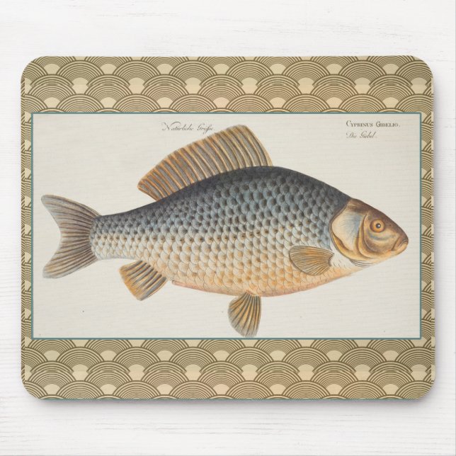 Mousepad pintura de pesca de peixe carpa desenho de água do (Frente)