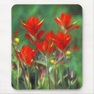 Mousepad Pintura de pincel indiano - Arte de flor original