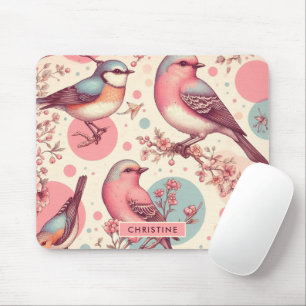 Mousepad Pintura De Pintura De Pássaros Cons