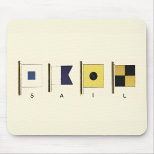 Mousepad Pintura de quatro sinalizadores com vela escrita a