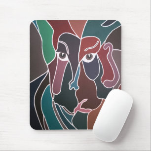 Mousepad Pintura de retrato abstrato de Alfred Fox