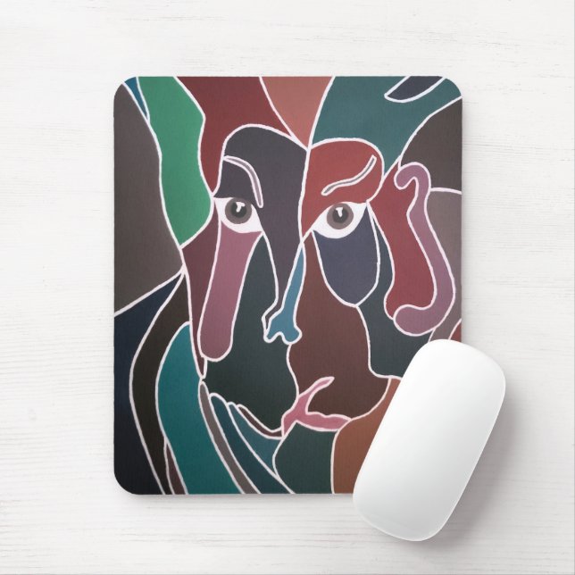 Mousepad Pintura de retrato abstrato de Alfred Fox (Com mouse)