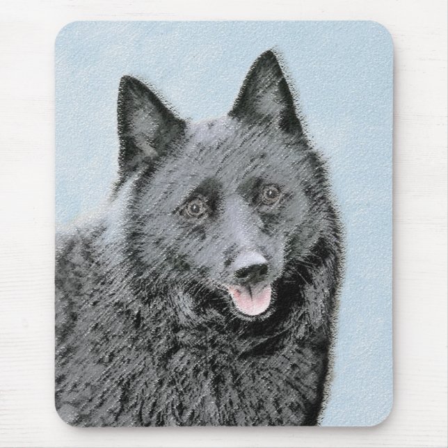 Mousepad Pintura de Schipperke - Arte de Cachorro Original (Frente)