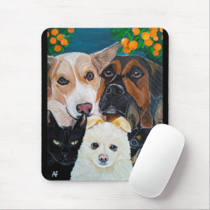 Mousepad Pintura de selfie de animal de estimação por Alfre
