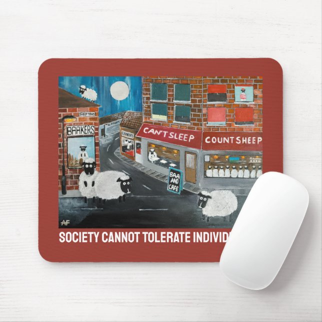 Mousepad Pintura de Sheep Town por Alfred Fox (Com mouse)