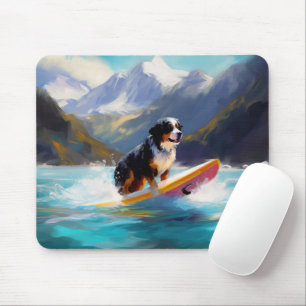 Mousepad Pintura de surfe na praia de Bernese